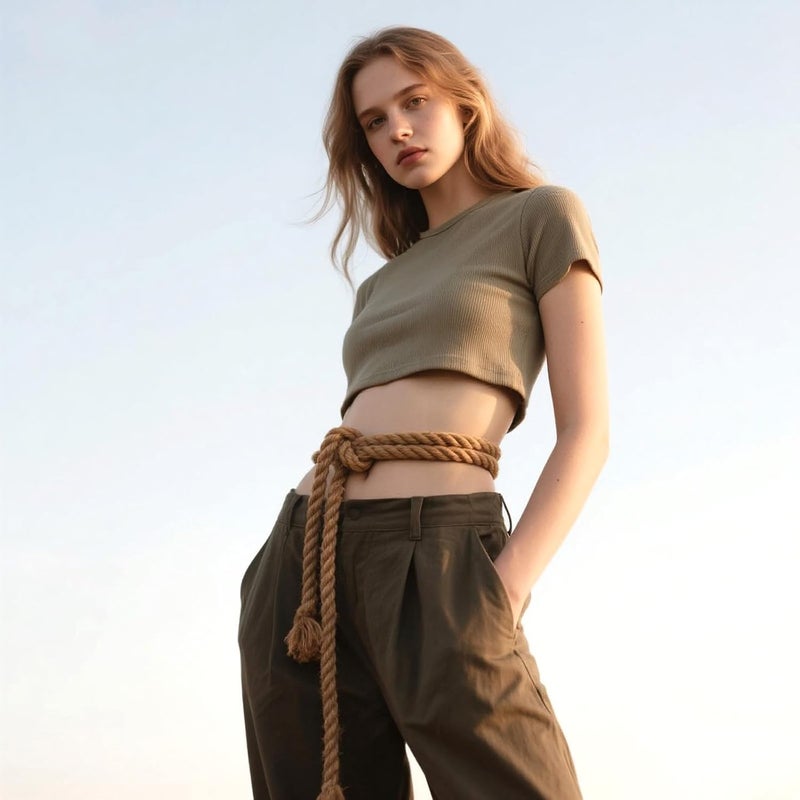 Bgfhna Simple Cotton Long Waist Rope Tie Belts for Women Dresses Tassel Braided Boho Crochet String Belt for Jeans Jackets - Image 4
